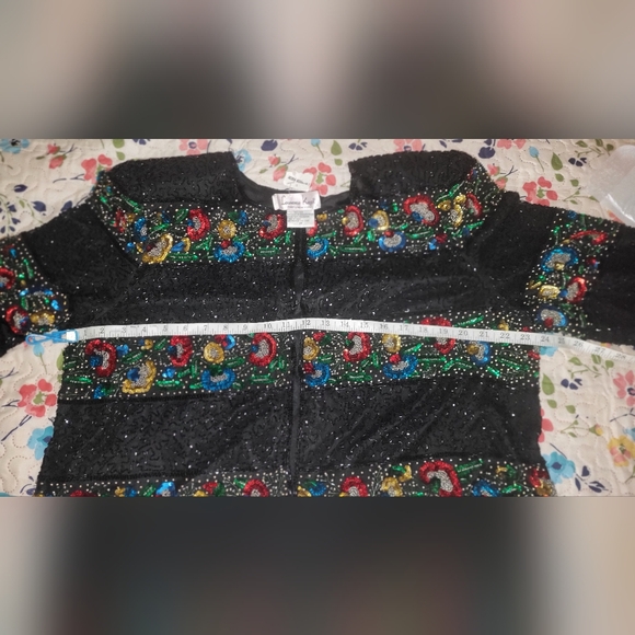 Sequins Laurence Kazar beaded vintage top - Picture 10 of 13